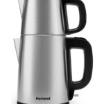 Homend Royaltea 1728H Çay Makinesi - 0,95 L Demlik ve 1,8 L Su Isıtıcı, Paslanmaz Çelik, Hızlı Demleme ve Enerji Tasarruflu Teknoloji