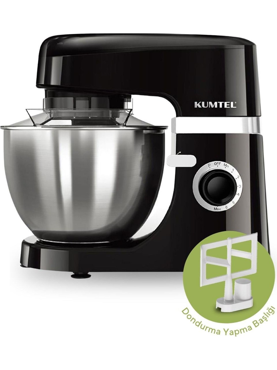 110000790156245 Kumtel Siyah Hamur Yoğurma 1800WATT 4.5lt Dondurma Yapma Aprt. Sm-02 - Görsel 1