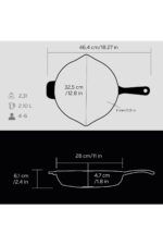 Yuvarlak Izgara Tava Metal Saplı 28 cm - Görsel 5