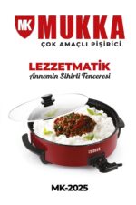 MK-2025 Lezzetmatik Çok Amaçlı Pişirici Pizza Tavası -Kırmızı