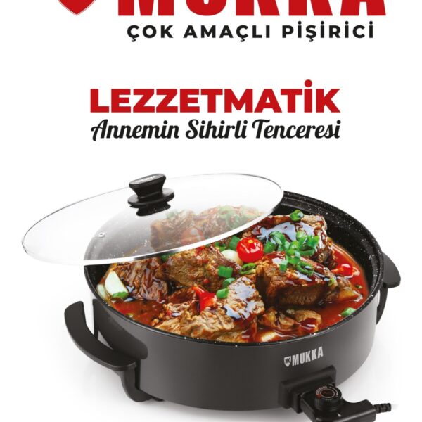 MK-2025 Lezzetmatik Çok Amaçlı Pişirici Pizza Tavası -Koyu Gri