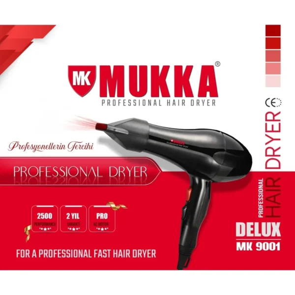 MUKKA Mk-9001 Delux Turbo Profesyonel 2500 W Saç Kurutma