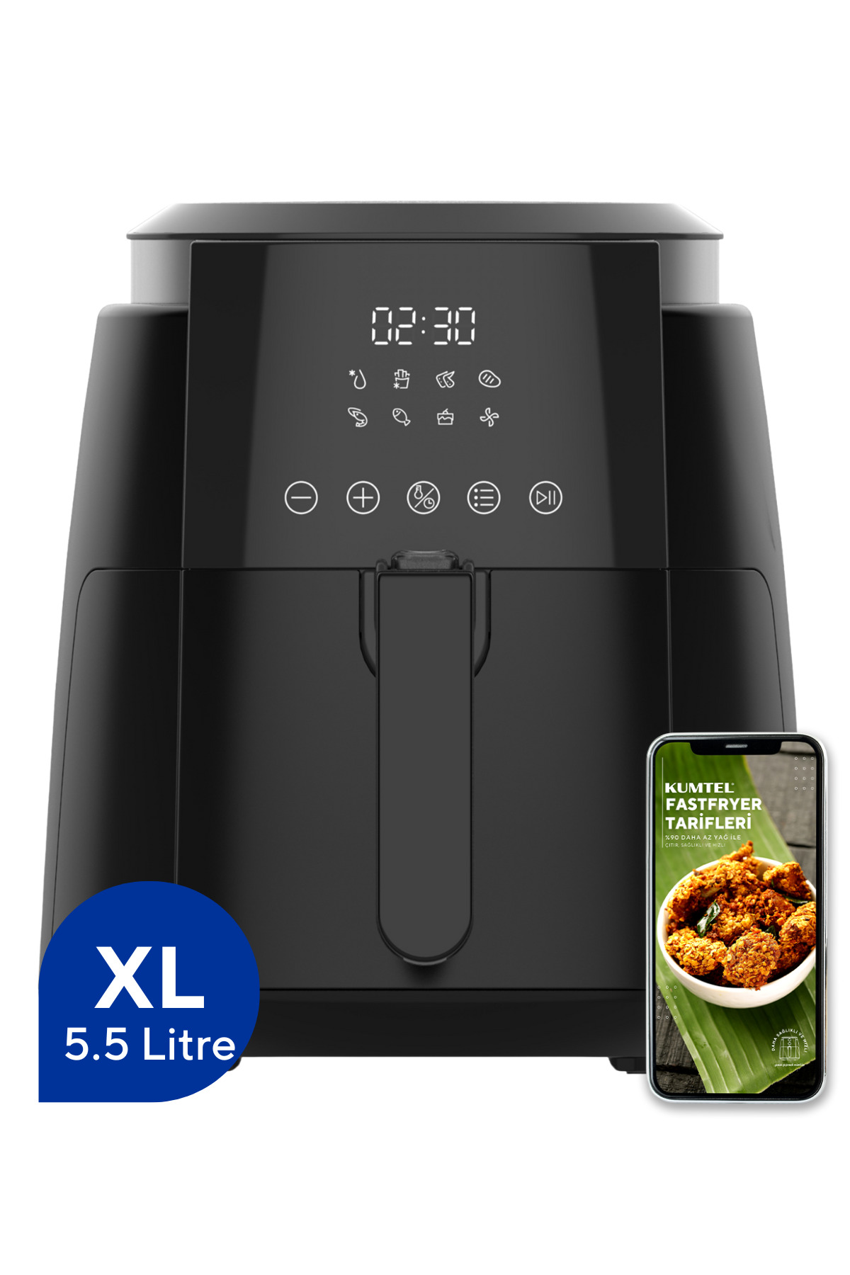 1_org_zoom Digital Fastfryer XL ( Yağsız Fritöz Airfryer ) HAF-02 - Görsel 1