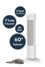 Ktf-258w Kule Tipi Vantilatör Beyaz - Görsel 2