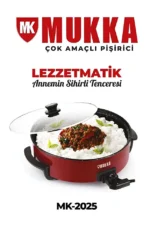 MUKKA MK-2025 Lezzetmatik Çok Amaçlı Pişirici Pizza Tavası -Kırmızı