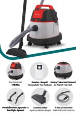 Kürem 20 Litre Geniş Hazneli 2200 Watt Islak Kuru Toz Torbalı Süpürge Elektrikli Süpürge - Görsel 2