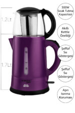 Teaplus Cam Demlikli Elektrikli Çay Makinesi Mor - Görsel 3