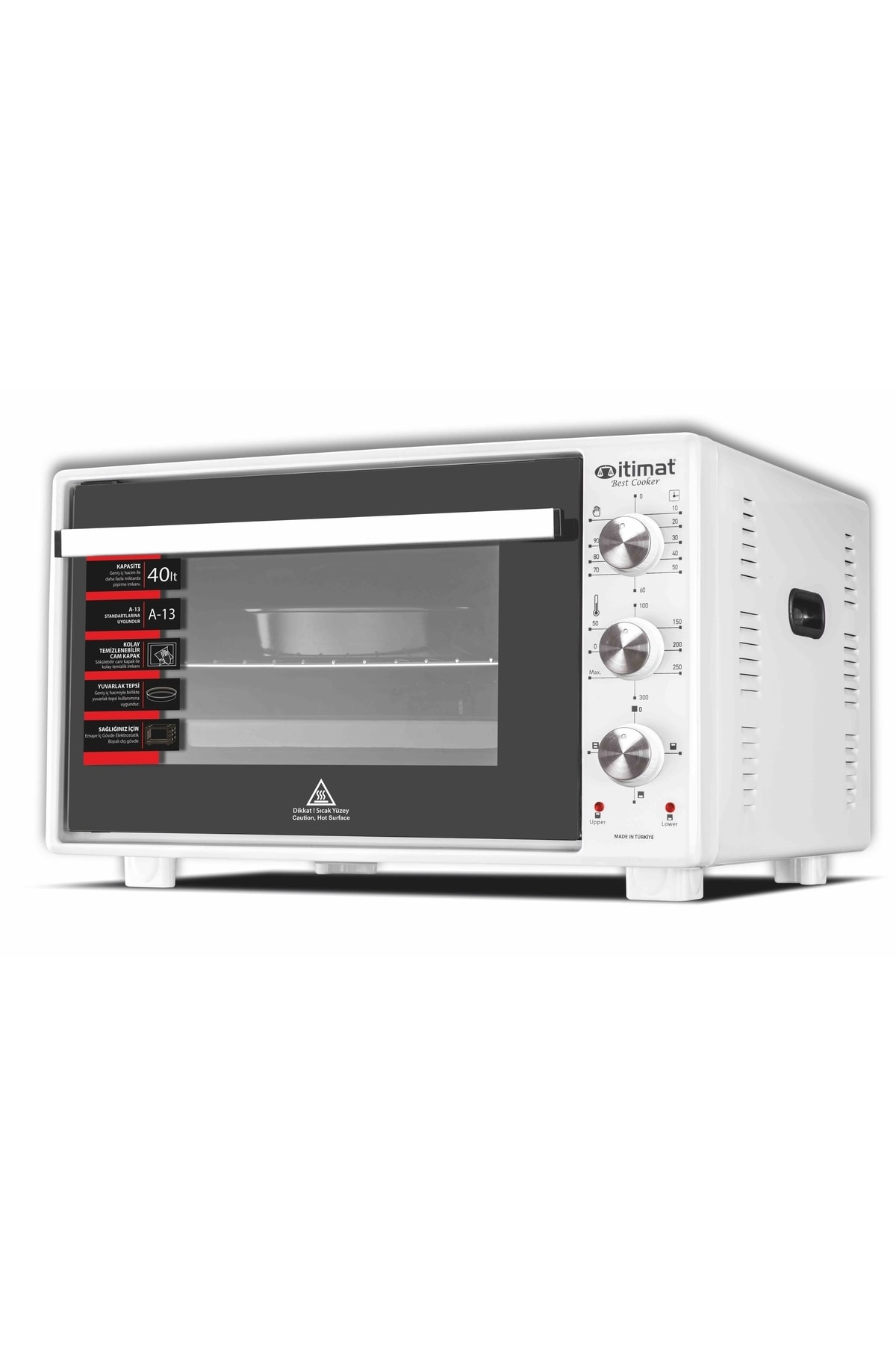 1_org_zoom Köşeli Beyaz Fırın Termostatlı Çift Camlı 40 Litre 7020 - Görsel 1