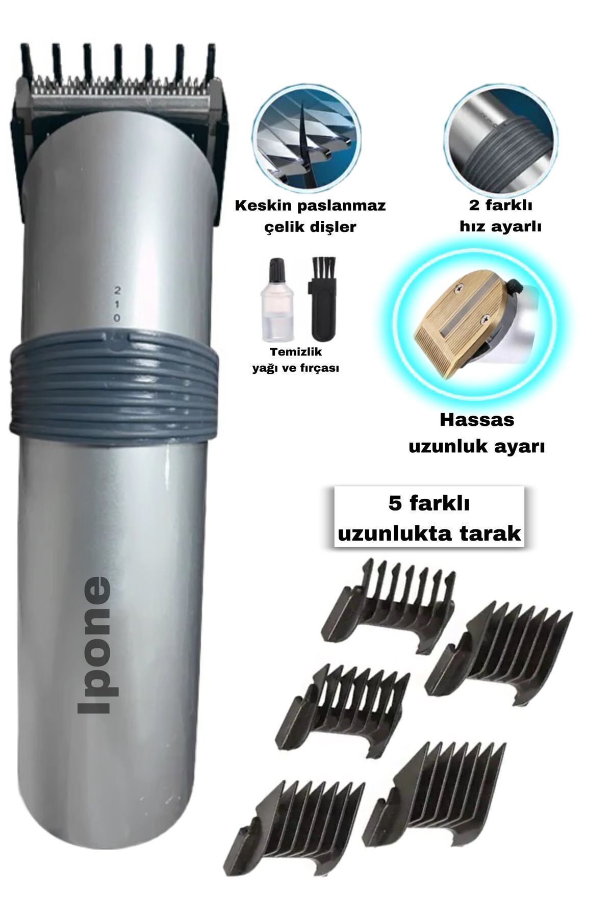 1_org_zoom Ip-609x Şarjlı Saç Sakal Tıraş Makinesi - Görsel 1