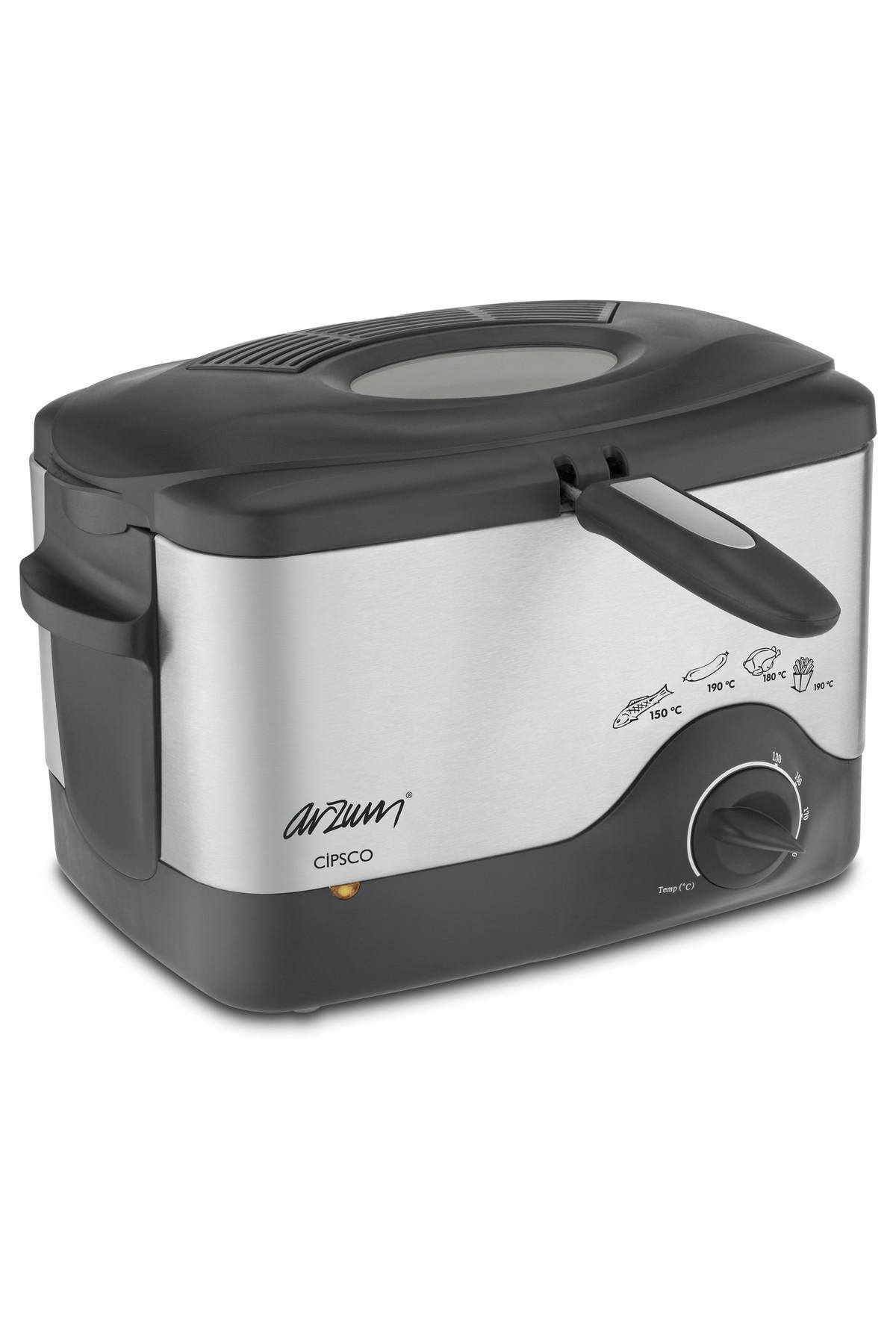 2_org_zoom AR272 Cipsco 1200 W 1.5 lt Isı Ayarlı Fritöz Gümüş/Siyah - Görsel 1