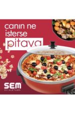 Sc-240 Pitava 1200 Watt 7 Litre 40 Cm Pizza Tenceresi - Kırmızı - Görsel 6